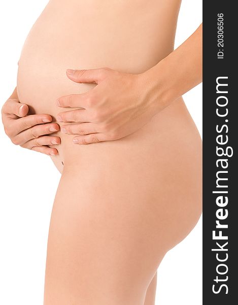 Pregnant Woman Is Holding Her Belly Body Part