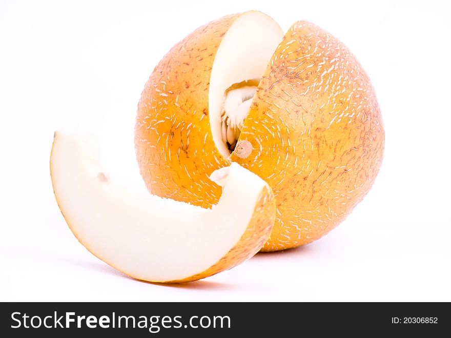 Fresh melon isolated on white background