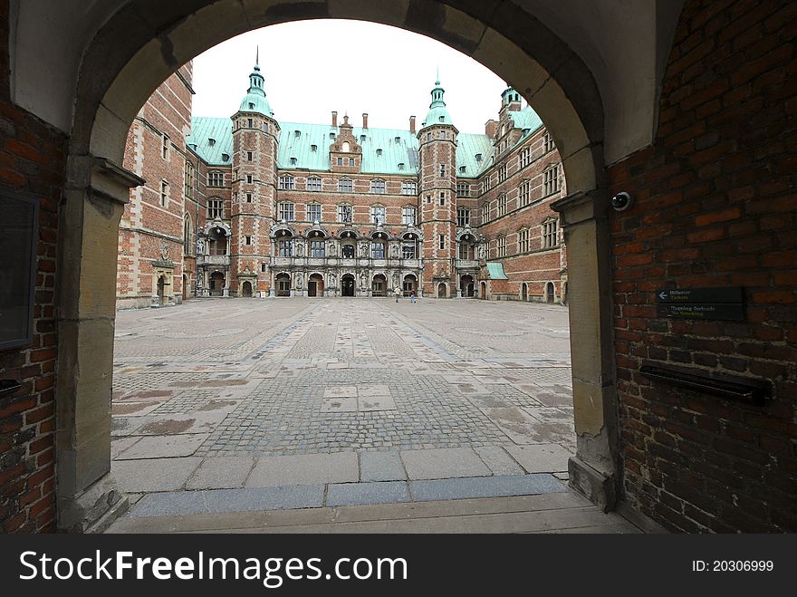View on the enormous Frederiksborg palace, one of the homes of the Danish royal family. View on the enormous Frederiksborg palace, one of the homes of the Danish royal family