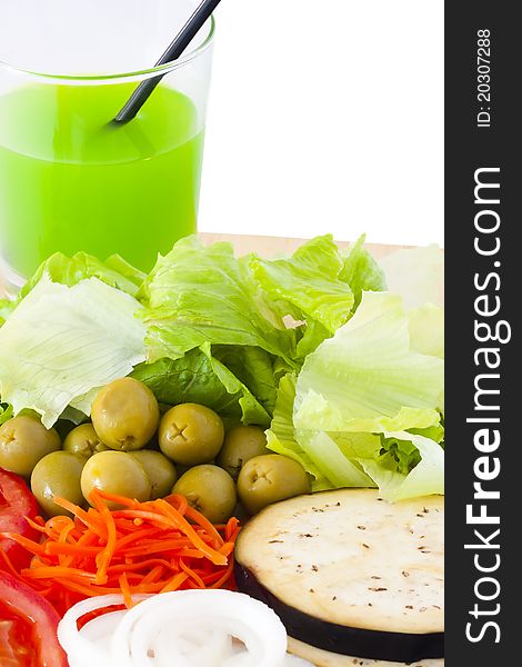 Vegetable salad with assorted colors, food. Vegetable salad with assorted colors, food