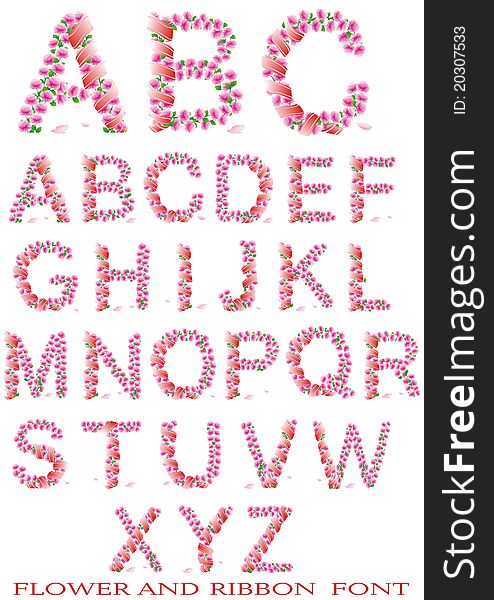 Flower And Ribbon Font