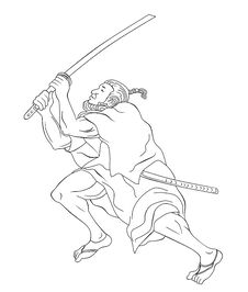 Samurai Warrior With Katana Sword Fighting Stance Stock Photography Samurai Warrior With Katana Sword Fighting Stance Stock Photography