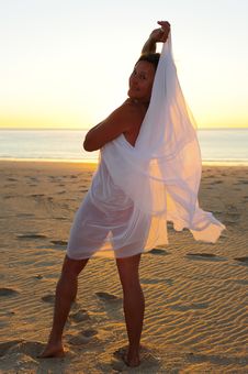 Mature Woman Beach At Sunset Stock Image Mature Woman Beach At Sunset Stock Image