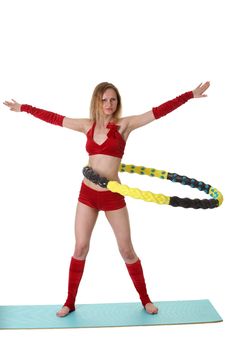 Woman With Hula-hoop Stock Photos Woman With Hula-hoop Stock Photos