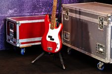 A Red Bass Guitar Royalty Free Stock Photo A Red Bass Guitar Royalty Free Stock Photo