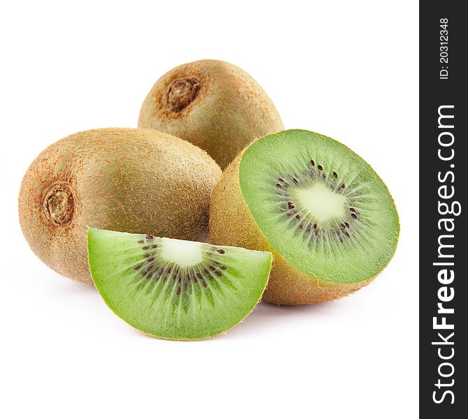 Half kiwi fruit isolated