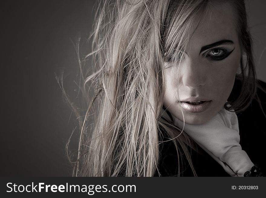 Beautiful women face isolated on background