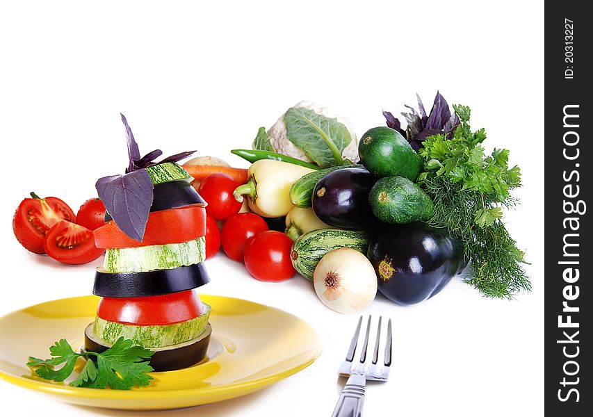 Still life with vegetable snack