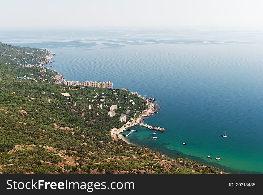 Top view of the bay Laspi in the Crimea, Ukraine