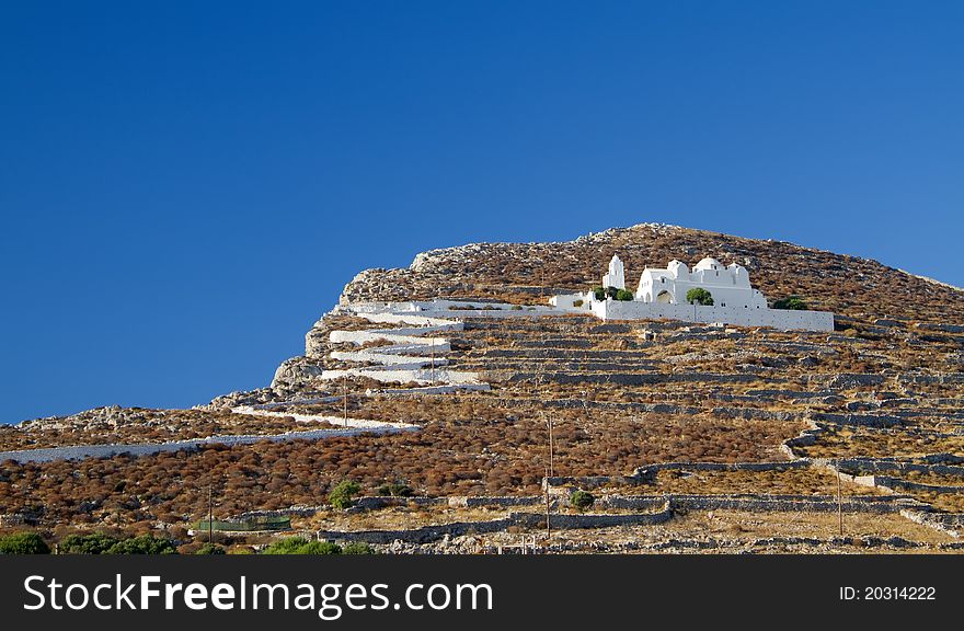 The church of Virgin Mary, Folegandros island, Greece. The church of Virgin Mary, Folegandros island, Greece