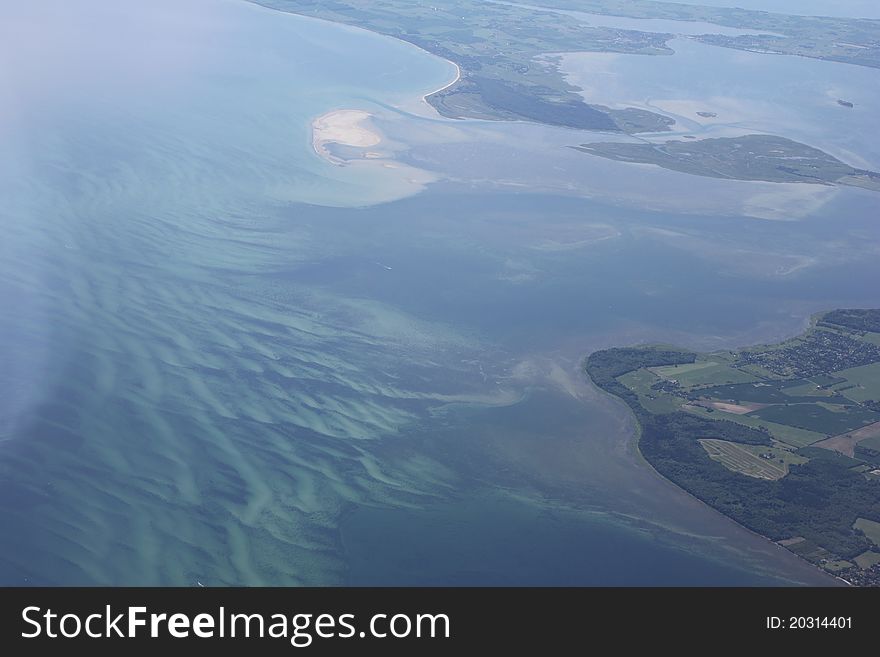 An image of a flight over Denmark