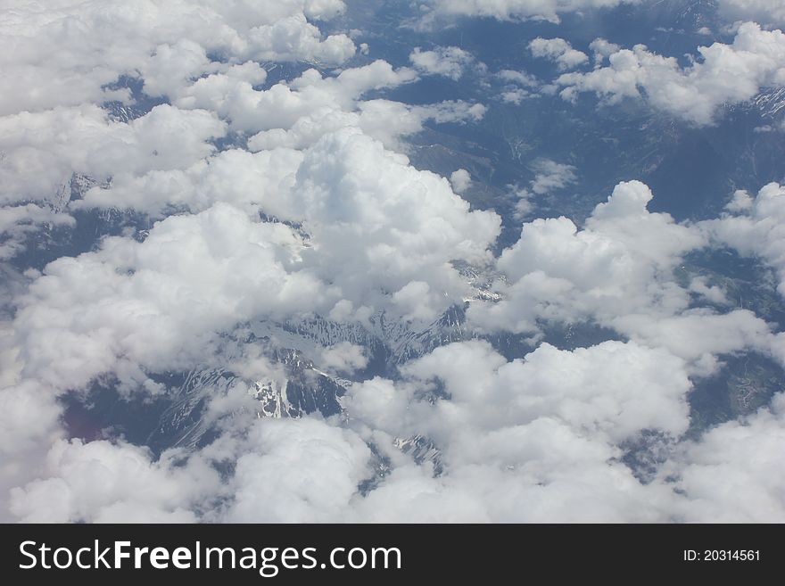 Areal View over the Alps