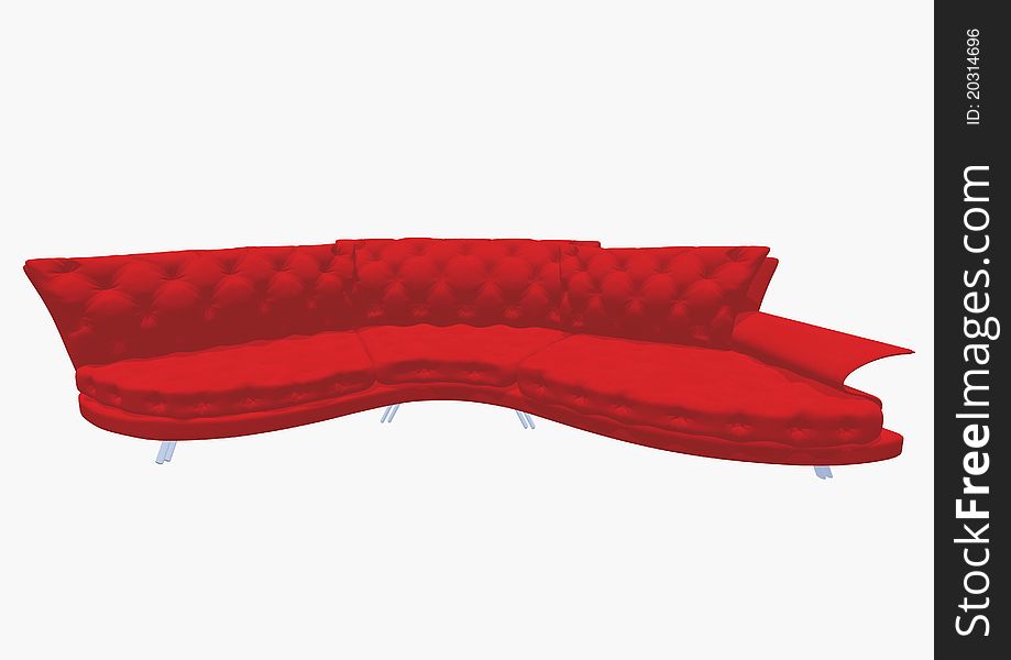 Isolated 3d sofa on white