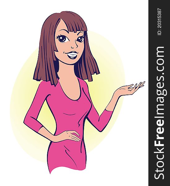 Businesswoman cartoon style color illustration. Businesswoman cartoon style color illustration