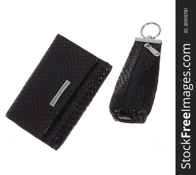 Leather key case and wallet