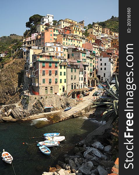 Riomaggiore, one of the stunningly beautiful  Italian Cinque Terre villages and a UNESCO world heritage site. Riomaggiore, one of the stunningly beautiful  Italian Cinque Terre villages and a UNESCO world heritage site.