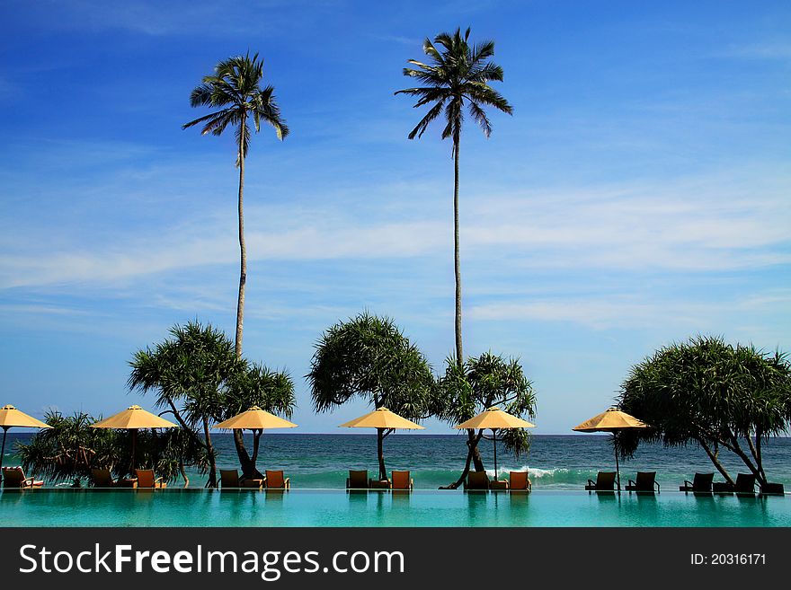Travel background. Amazing swimming pool in tropics. Travel background. Amazing swimming pool in tropics