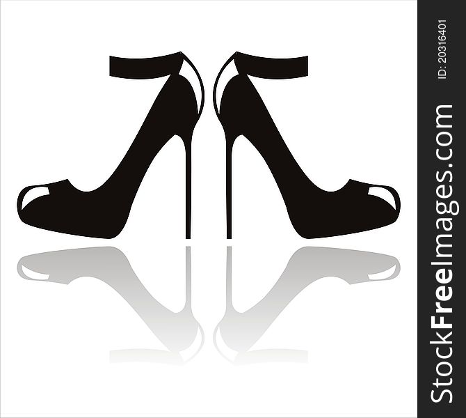 Abstract shoes silhouette isolated on white