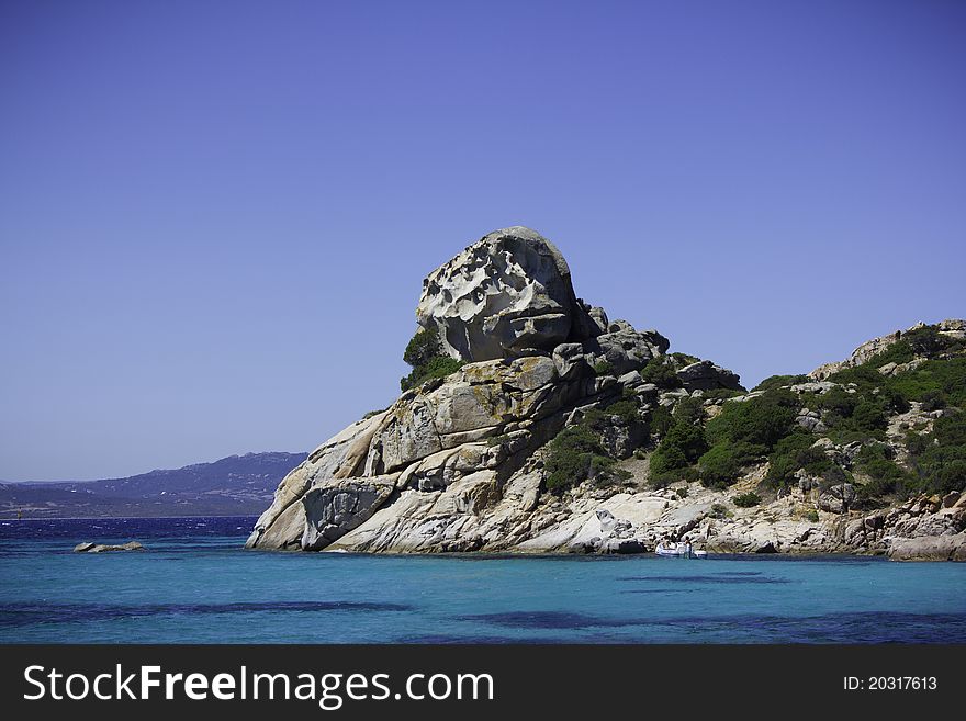 Strange Stone in Sardinia sea. Strange Stone in Sardinia sea