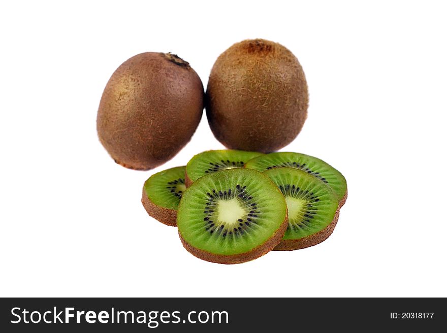 Tasty sliced kiwi isolated on white background. Tasty sliced kiwi isolated on white background