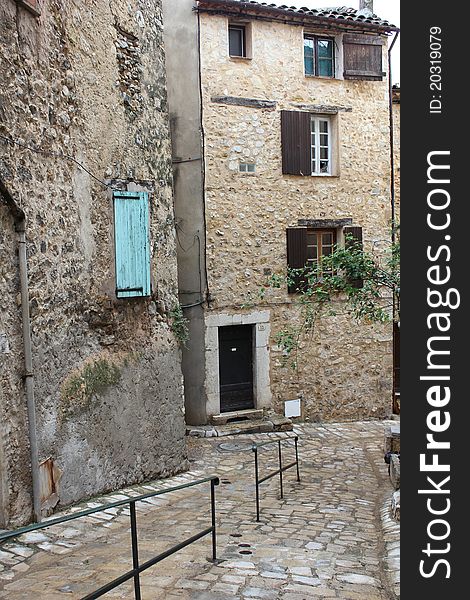 Vintage Street in The Old Town of Hyeres, France