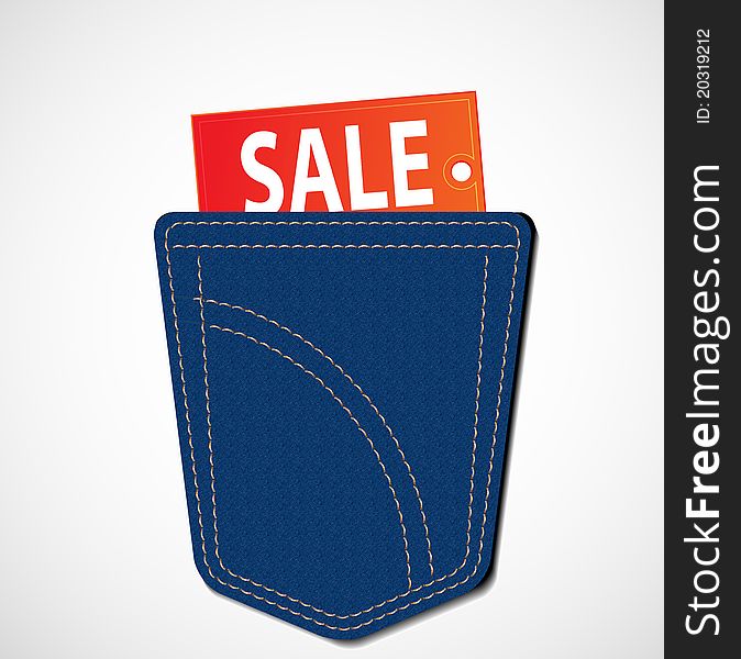 Jeans Pocket With Sale Tag