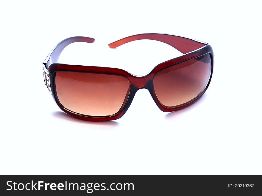 Brown sunglasses isolated on white