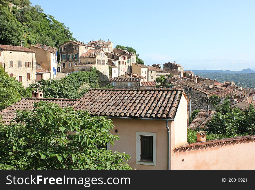 Areal View Of Callian, France