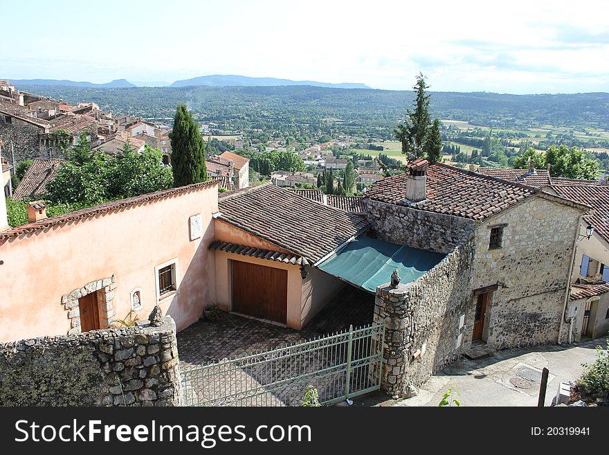 Areal View Of Callian, France