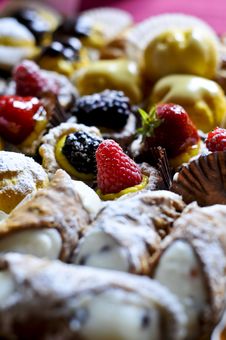 Tray Of Assorted Pastries Royalty Free Stock Photos