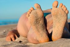 Sandy Feet Royalty Free Stock Photography Sandy Feet Royalty Free Stock Photography