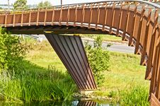 Foot Bridge & Cycle Way Over River Stock Photos