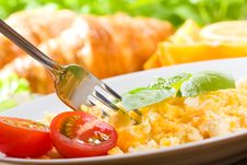 Breakfast With Scrambled Eggs Stock Photo Breakfast With Scrambled Eggs Stock Photo