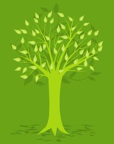 Abstract Tree, On Green Background Stock Photos Abstract Tree, On Green Background Stock Photos