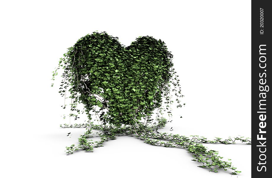 Render of an ivy heart