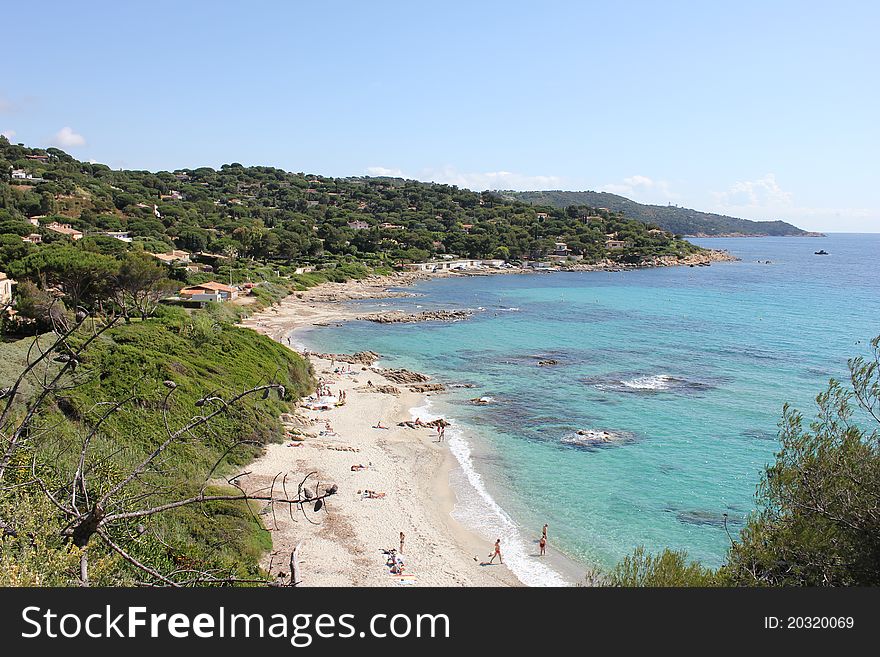 View of Bonne Terrase Beach on The French Riviera