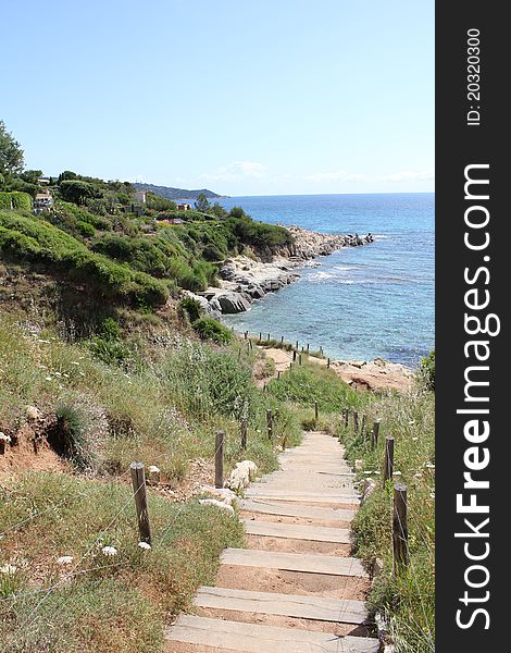 View of Bonne Terrase Beach on The French Riviera