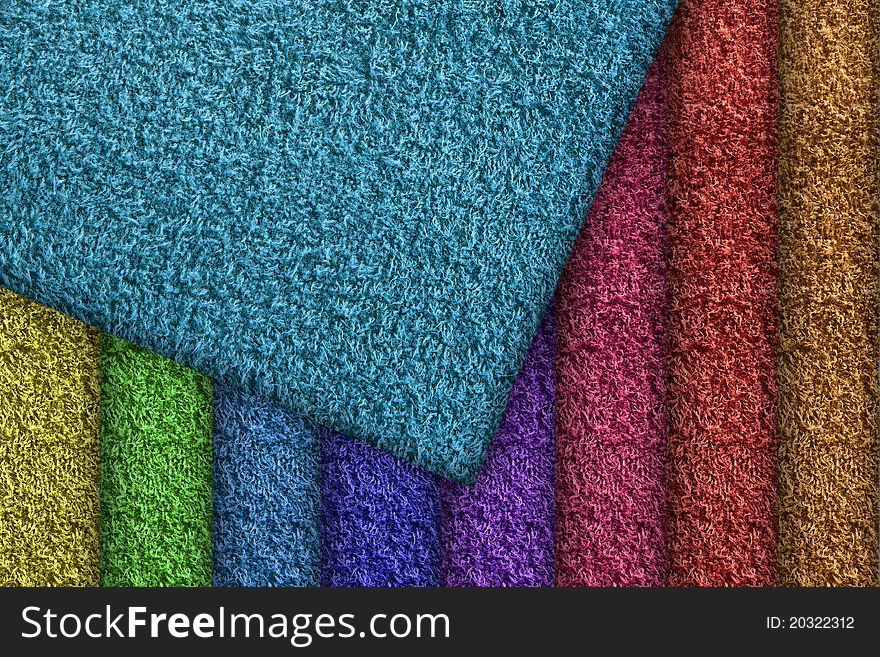 Colorful of bathroom towels texture