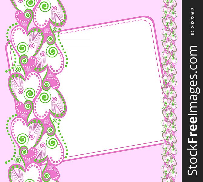 Valentines Vector background with sweets composing a frame for your text. Valentines Vector background with sweets composing a frame for your text