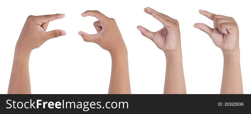 A set of hand gesture pinching. A set of hand gesture pinching