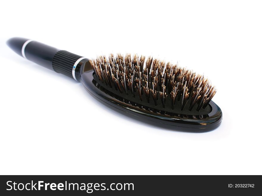 Hair brush isolated on whte background.