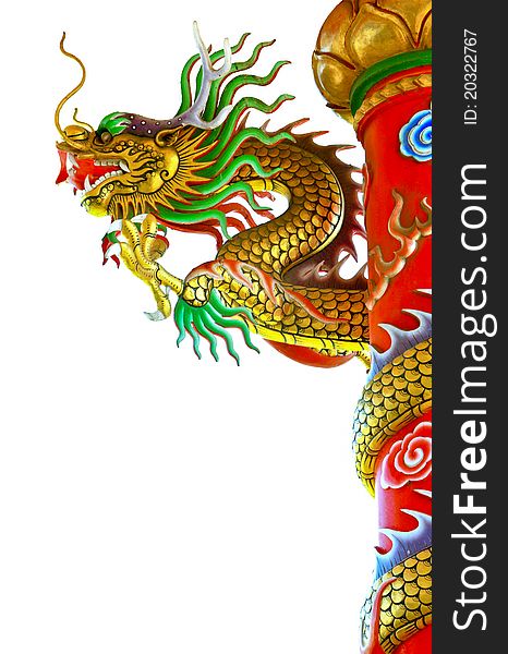 Chinese style dragon statue full colors