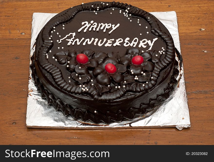 A chocolate cake isolated on a white background