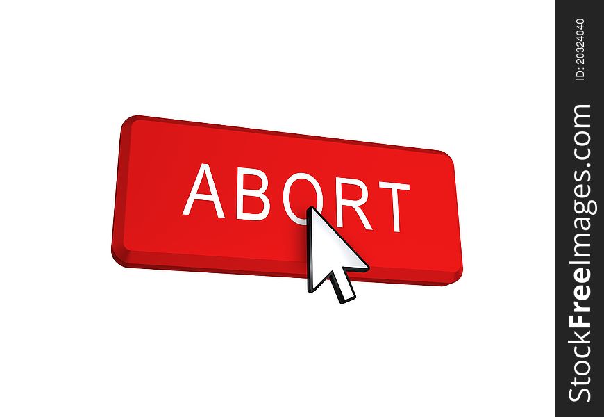 Arrow cursor with abort button. Arrow cursor with abort button