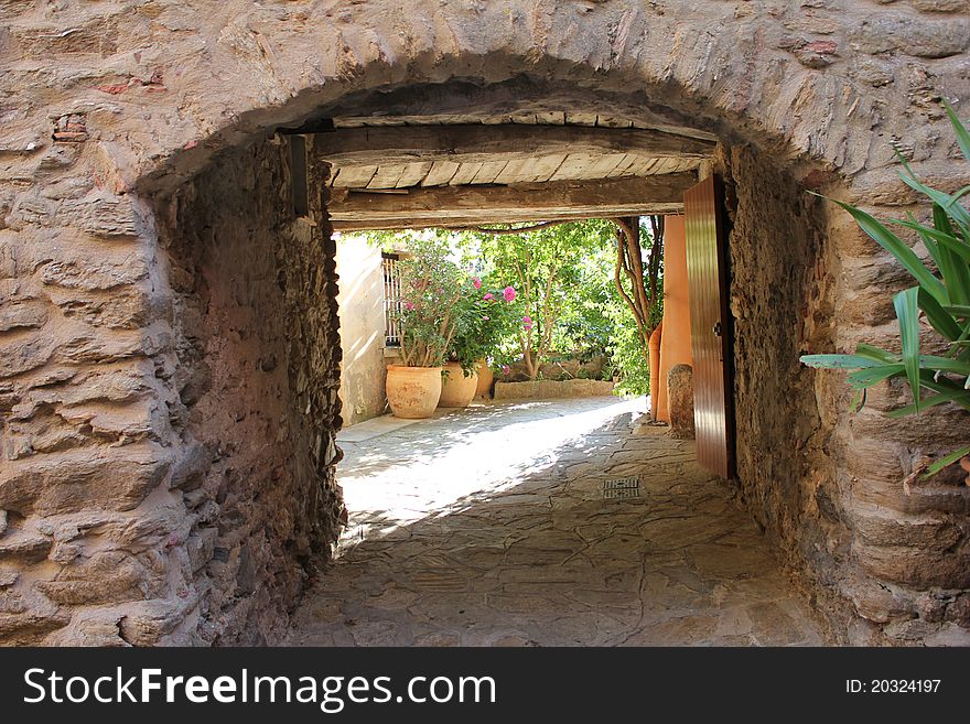 Street in Bormes Les Mimosas, France