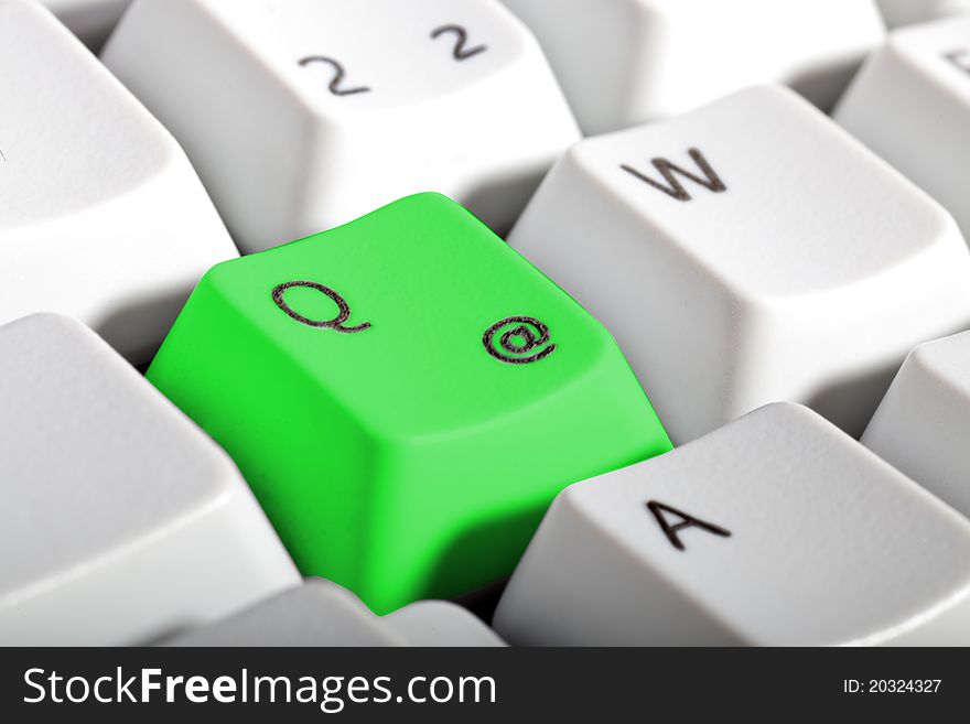 Green e-mail alias button on Keyboard
