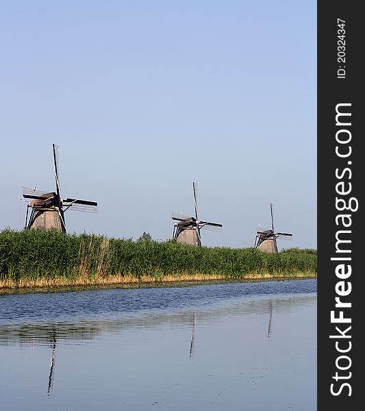The famous windmills from kinderdijk, part of the world heritage area, the netherlands. The famous windmills from kinderdijk, part of the world heritage area, the netherlands