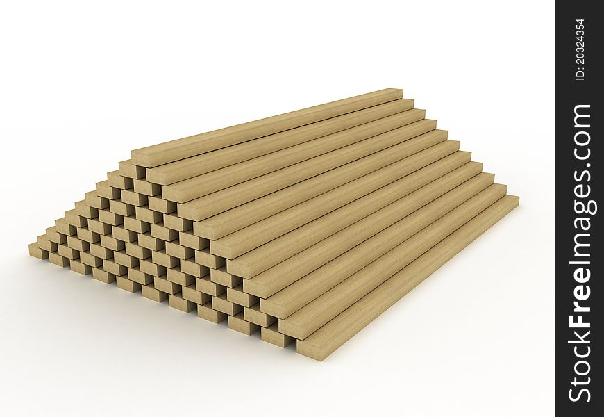 Stack of boards on white surface
