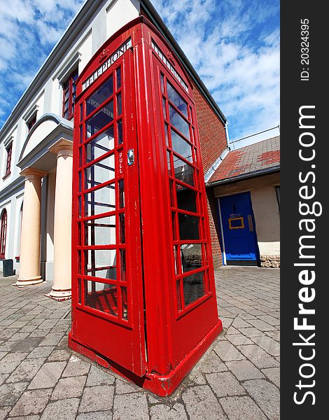 Traditional Red Telephone Box In London
