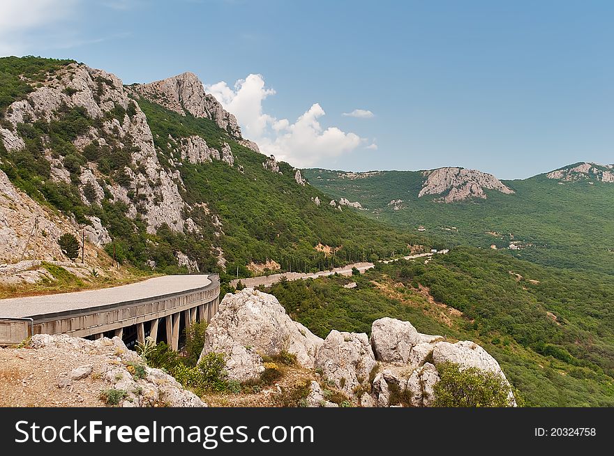 A tunnel in the mountains on the highway from Sevastopol to Yalta in the Crimea, Ukraine